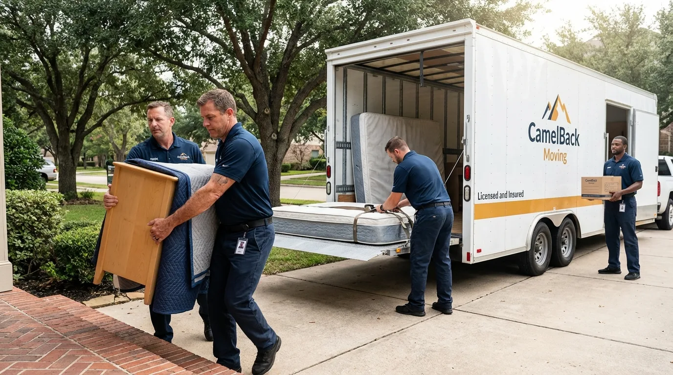 Crew loading residential truck for cross-state move from Newmanstown, PA