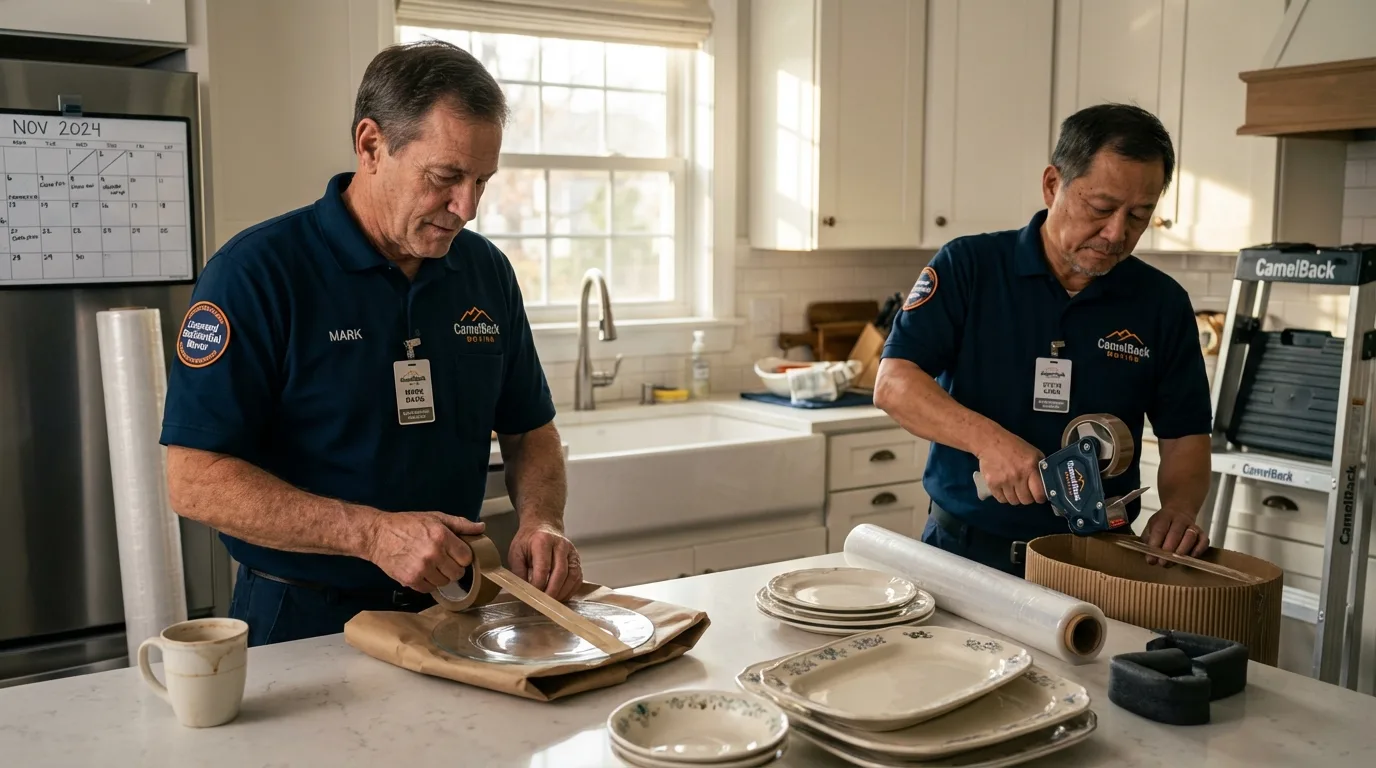 Professional crew packing kitchen dishware in Newmanstown, PA